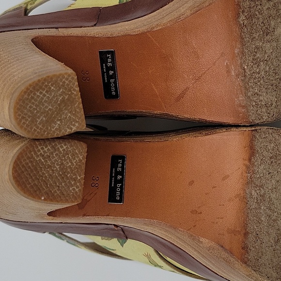 Rag and Bone, women's platform sandals sz 8 women's leather floral - Picture 4 of 6